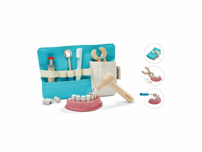 3493 PlanToys DENTIST SET Pretend Play Coordination Fine Motor Imagination Social Language and Communications 3yrs Wooden toys Education toys Safety Toys Non