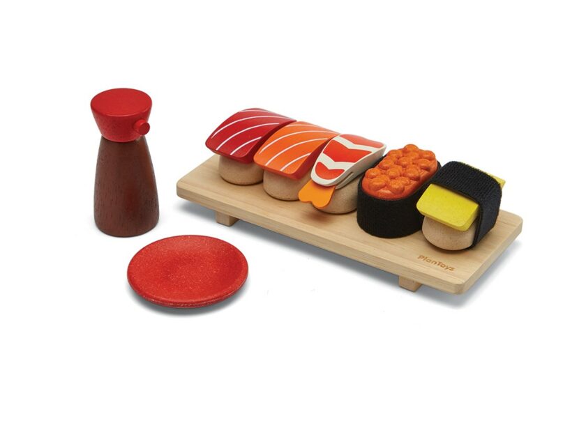 3627 PlanToys SUSHI SET Pretend Play 2yrs Emotion Musical Imagination Coordination Wooden toys Education toys Safety Toys Non