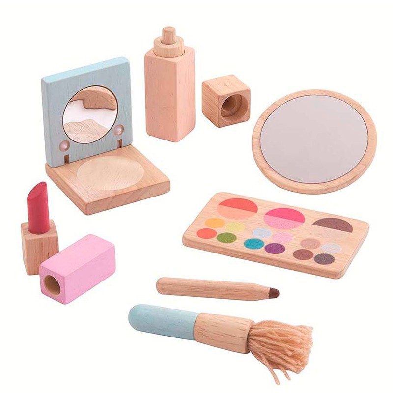 set de maquillaje con accesorios de madera plantoys 1