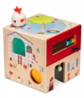 Cubo de actividades de madera Granja Lilliputiens Saltimbanquikids