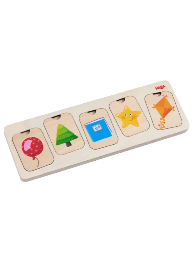 Puzzle de madera Colores y figuras geométricas Haba Saltimbanquikids