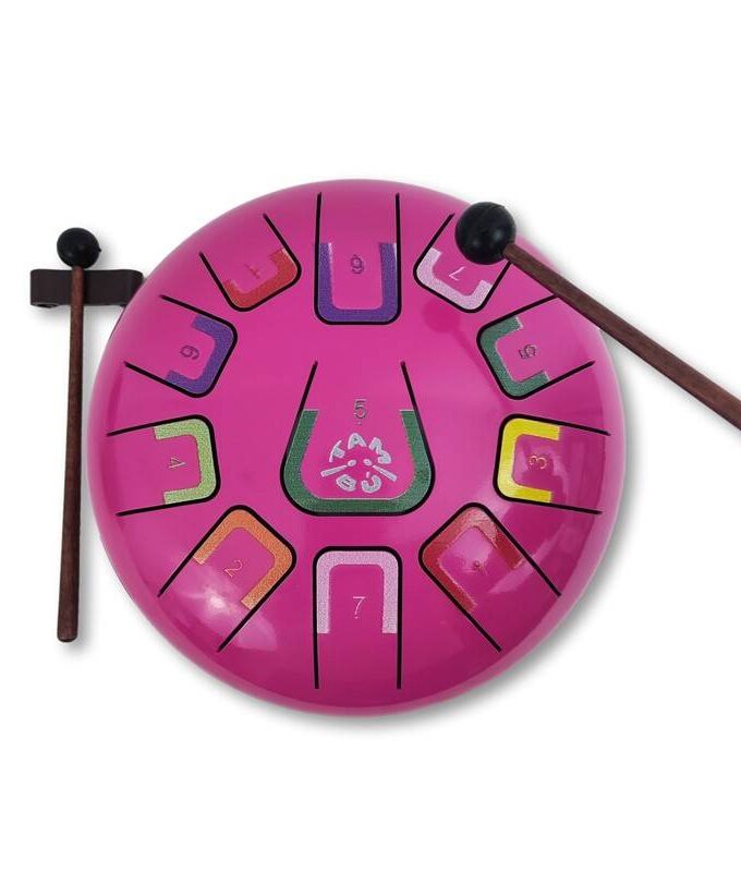 tambu tambor de lenguas color rosa baquetas